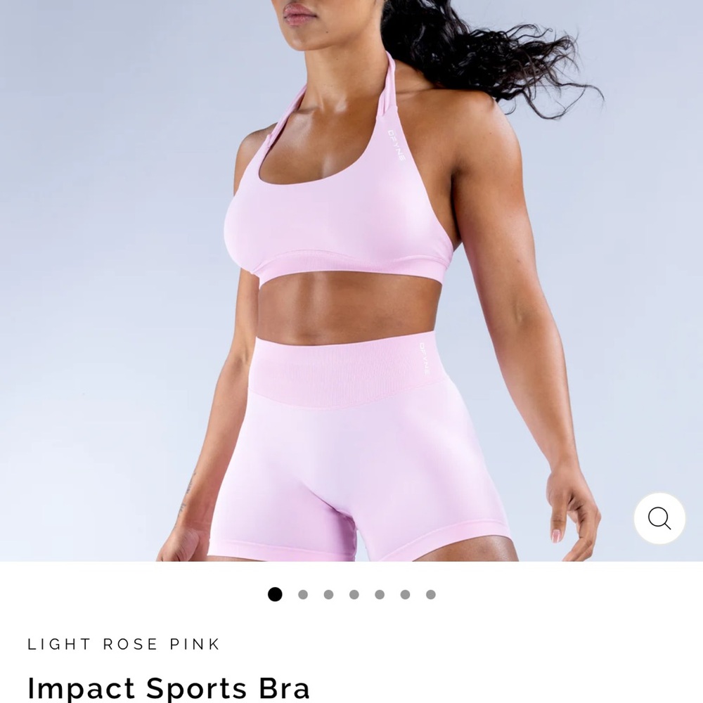 Women's Light Rose Pink Impact Sports Bra/ Short Set
